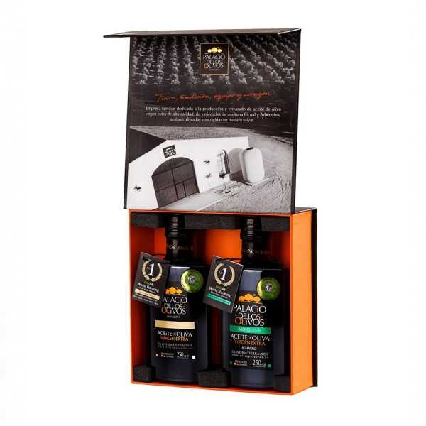 Aceite de Oliva Palacio de Los Olivos - DUO-PACK Arbequina 250 ml & Picual 250 ml - Aceite de oliva virgen extra - Palacio d...