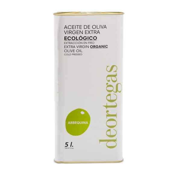 Organic Olive Oil Deortegas Arbequina 5  Liter Canister - 5 liter canister - Deortegas