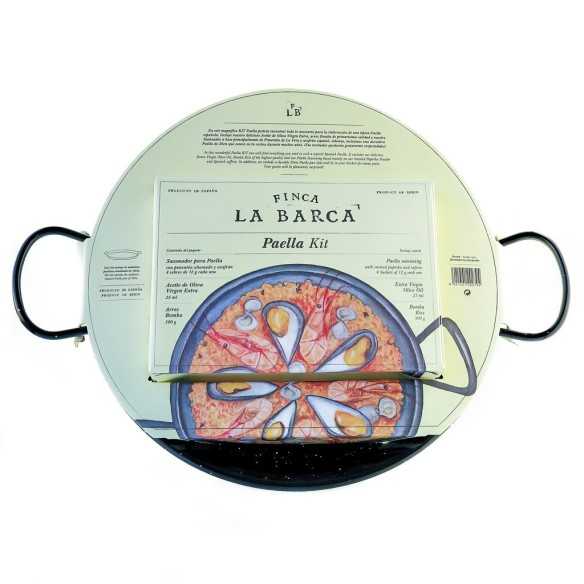 Finca la Barca - kit paella (sazonador, arroz y aove) & Paellera inducción - 370 gr - Especias - Finca la Barca