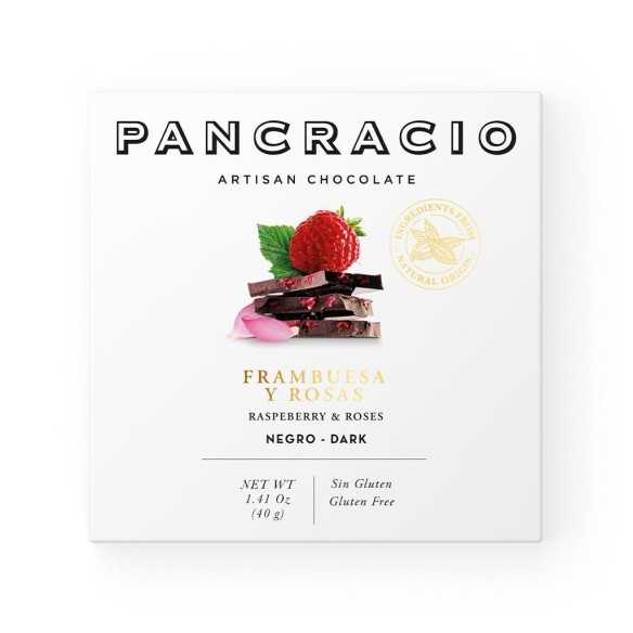 Pancracio - Chocolat Noir Framboise et Roses 40 g - Chocolat - Pancracio