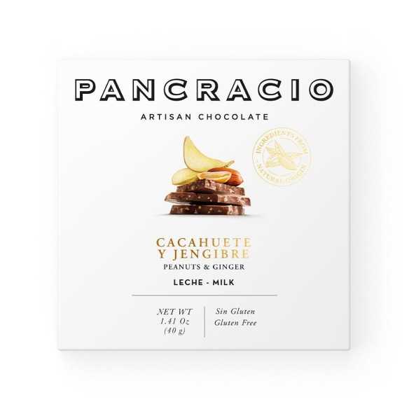 Pancracio - Chocolat au lait au gingembre et cacahuètes 40 g - Chocolat - Pancracio