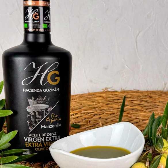 Set de Aceites de Oliva Ecológicos Hacienda Guzmán - 4 x 500 ml - Aceite de oliva virgen extra - Hacienda Guzmán