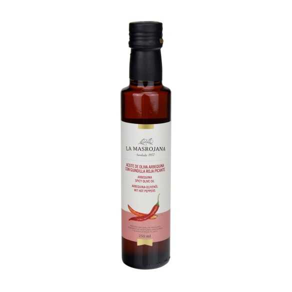 Aromatisiertes Arbequina Olivenöl mit würzigen roten Chilis La Masrojana 250ml - Aromatisiertes Olivenöl - La Masrojana