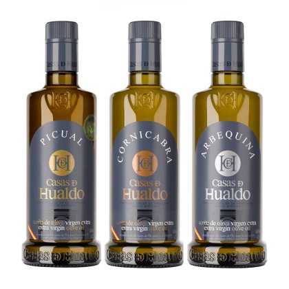 Olive Oil Set Casas de Hualdo - Cornicabra 500ml- Picual 500ml- Arbequina 500ml - Olive oil - Casas de Hualdo