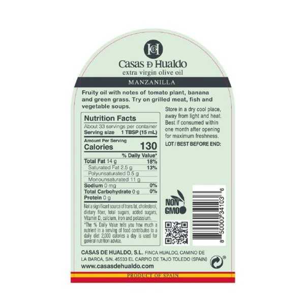 Casas de Hualdo Manzanilla Medium 500 ml – Premium Spanish EVOO