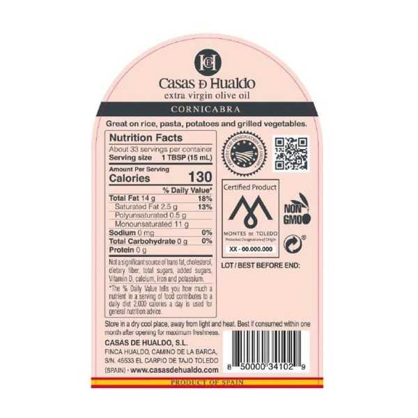 Casas de Hualdo Cornicabra Robust 500 ml – Intense Premium EVOO
