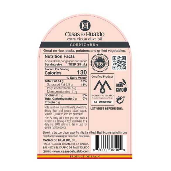 Casas de Hualdo Cornicabra Robust 500 ml – Intense Premium EVOO