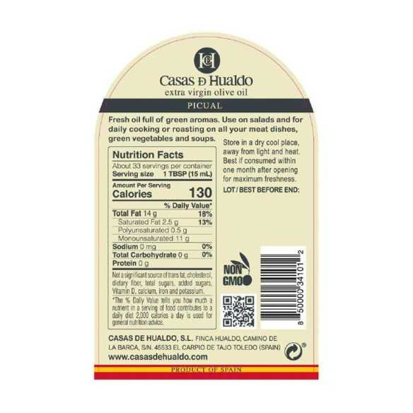 Casas de Hualdo Picual Medium 500 ml – Aromatic Spanish EVOO