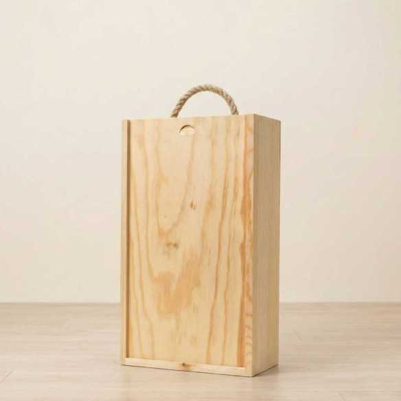 Coffret cadeau en bois pour deux bouteilles (sans bouteilles)