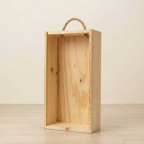 Geschenkbox aus Holz für zwei Flaschen (ohne Flaschen)