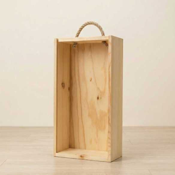 Geschenkbox aus Holz für zwei Flaschen (ohne Flaschen)