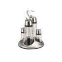 Round Luxe Oil & Vinegar Set 4 Pieces with Stand | Lacor