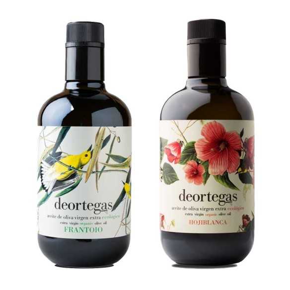 Deortegas Organic Olive Oil Pack 2×500 ml | Frantoio & Hojiblanca