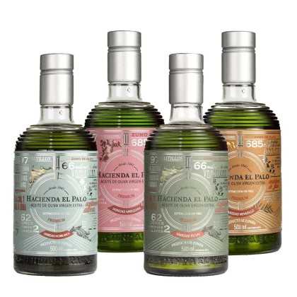 4er Set Natives Olivenöl Extra 500ml | Picual & Arbequina & Nevadillo & Hojiblanca | Hacienda El Palo