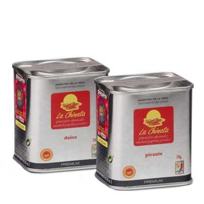 Pack Pimentón La Chinata Premium Dulce y Picante 2x70g