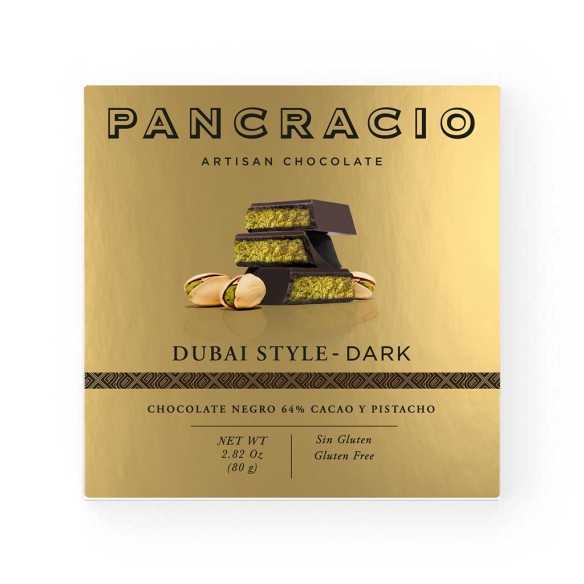 Pancracio Dubai Style Dark Chocolade 80 g | Premium Pure Chocolade met Pistachecrème