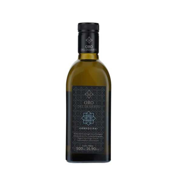 Oro del Desierto Arbequin écologique | Huile d'olive de 500 ml