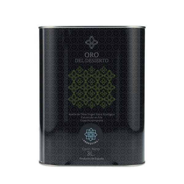 Organic Olive Oil Oro del Desierto Arbequina 3 Liters – Mild & Fruity