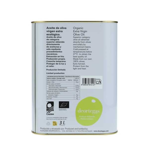 Deortegas Picual Organiczna oliwa z oliwek 3-litrowy kanister – intensywny smak