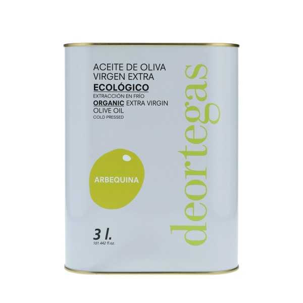 Deortegas Arbequina Organiczna oliwa z oliwek – kanister 3 litry | Łagodny i owocowy