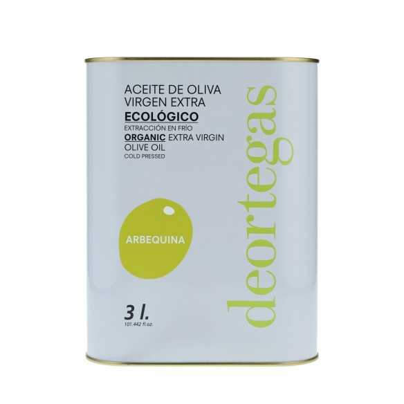 Deortegas Arbequina Organiczna oliwa z oliwek – kanister 3 litry | Łagodny i owocowy
