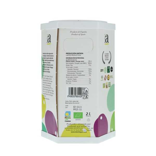 Organiczna oliwa z oliwek Deortegas Picual w 2-litrowym opakowaniu w pudełku
