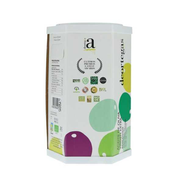 Organiczna oliwa z oliwek Deortegas Picual w 2-litrowym opakowaniu w pudełku