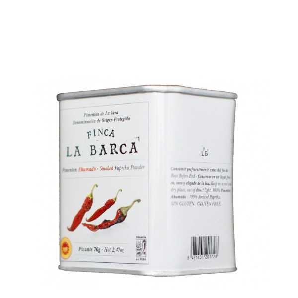 Finca la Barca Przyprawa z papryką wędzoną na gorąco puszka 70 g DOP La Vera - Proszek z papryki - Finca la Barca