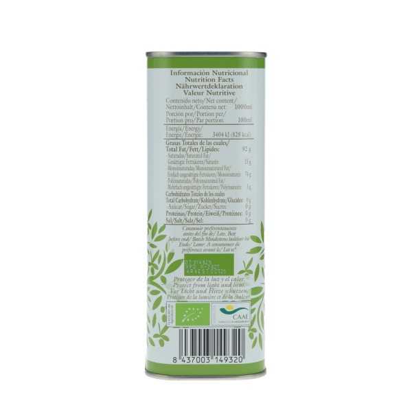 O-Med Hojiblanca ORGANIC Olive Oil 1-liter canister – Intensive & sustainable