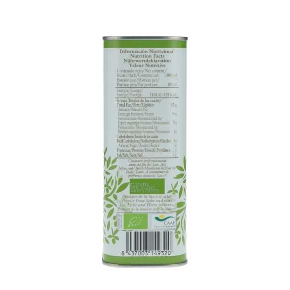 O-Med Hojiblanca ORGANIC Olive Oil 1-liter canister – Intensive & sustainable