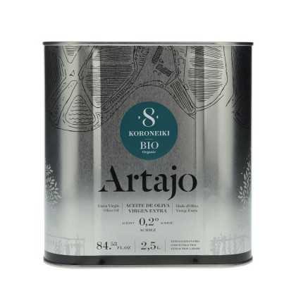 Aceite de Oliva Ecológico Artajo 8 Koroneiki 2,5L Lata | AOVE Premium