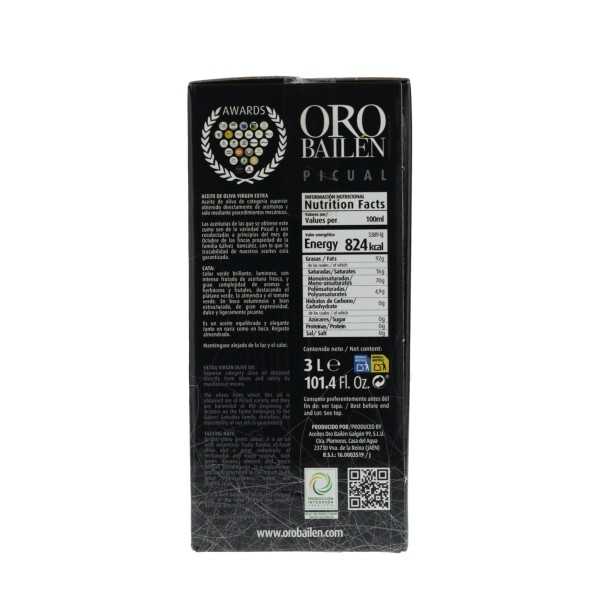 Oro Bailen Picual oliwa z oliwek Reserva znajoma, w 3-litrowym worku w pudełku