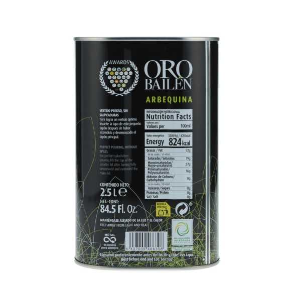 Arbequina Olive Oil Reserva Familiar 2.5L – Fruity & mild in a canister