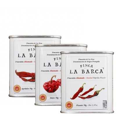 Finca la Barca Sweet - Bitter-Sweet - Hot Smoked Paprika Powder Set - Spanish paprika - Finca la Barca