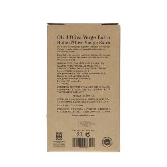 Cuadrat Valley Bio-Arbequina 2L Bag in Box | DOP Les Garrigues
