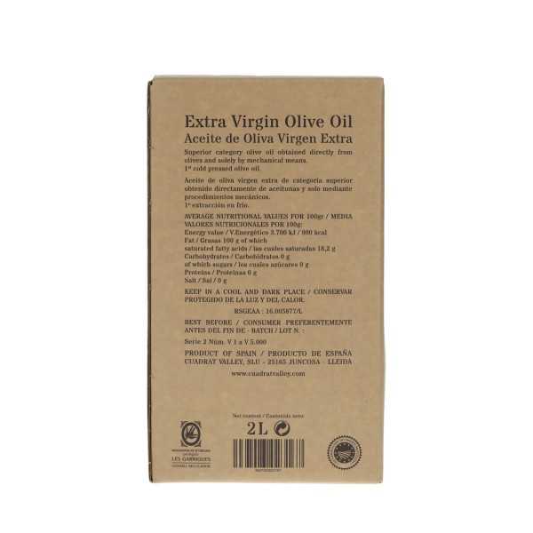 Cuadrat Valley Bio-Arbequina 2L Bag in Box | DOP Les Garrigues