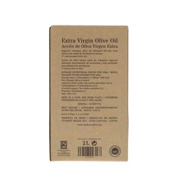 Cuadrat Valley Bio-Arbequina 2L Bag in Box | DOP Les Garrigues