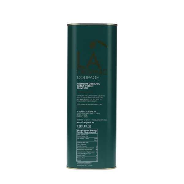LA Organic Crianza 3L | Aceite Ecológico Gourmet en Lata
