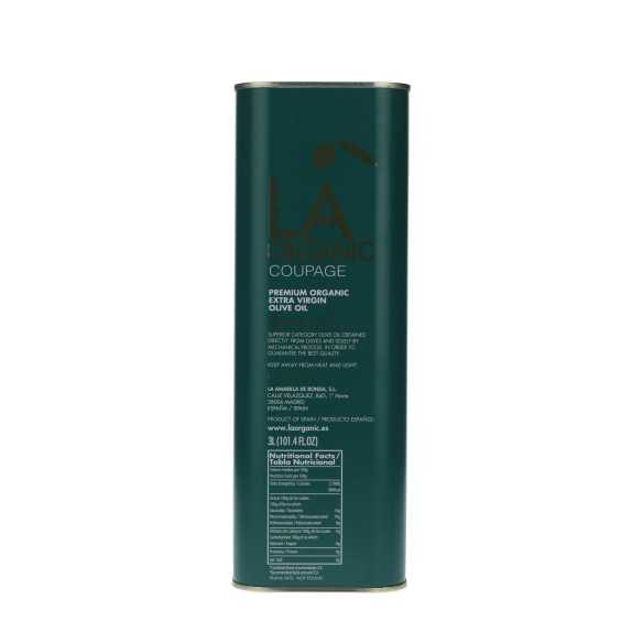 LA Organic Crianza 3L | Aceite Ecológico Gourmet en Lata