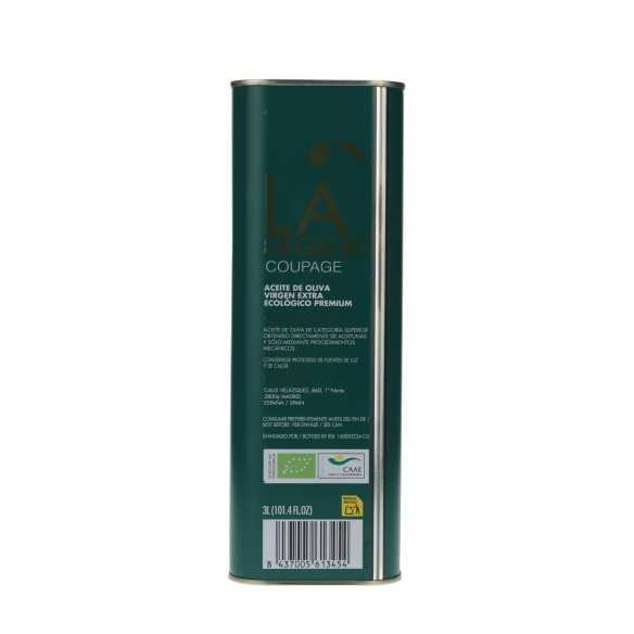 LA Organic Crianza 3L | Aceite Ecológico Gourmet en Lata