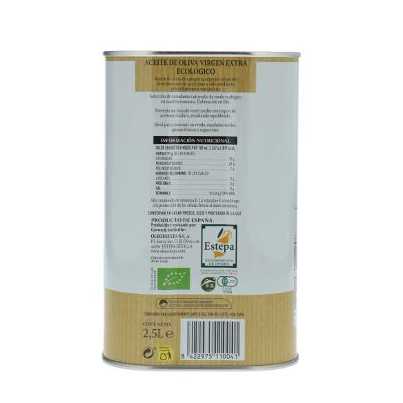 Oleoestepa Organic Olive Oil Ecologico 2.5L Canister | P.D.O. Estepa