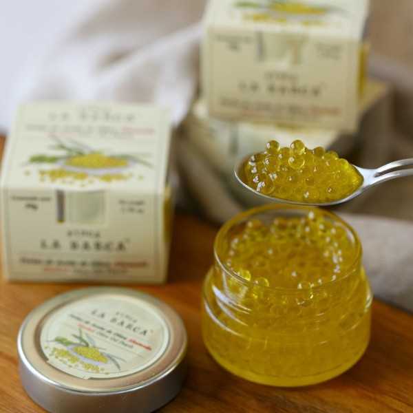 Perełki wędzonej oliwy z oliwek z Finca la Barca 50 g - Kawior z oliwy z oliwek - Finca la Barca