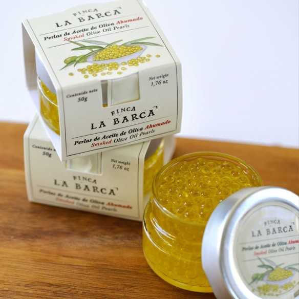 Olive oil pearls of smoked olive oil Finca la Barca 50 g - Encapsulated caviar - Finca la Barca