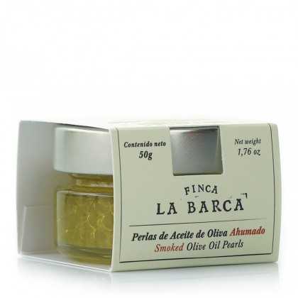 Perlas de aceite de oliva ahumado Finca la Barca 50 g - Encapsulado caviar - Finca la Barca