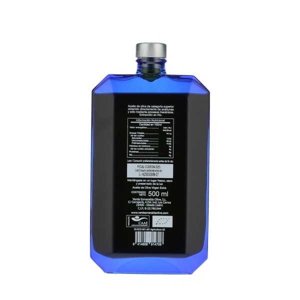 Verde Esmeralda Blauwe Saffier Organische Olijfolie - Premium Picual, 500 ml