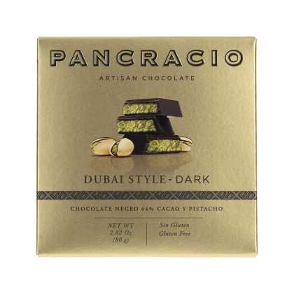 Pancracio Dubai Style Dark Cioccolato 80 g | Cioccolato Fondente Premium con Crema di Pistacchio