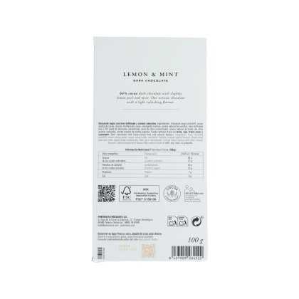 Pancracio | Chocolat noir avec citron et menthe (100 g) 2