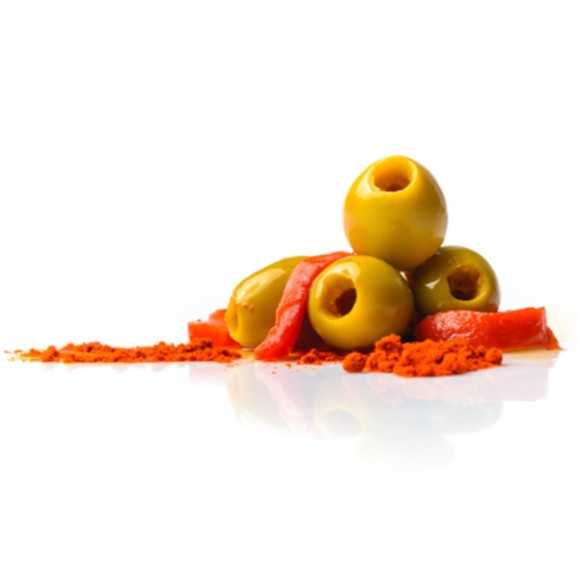 Aceitunas Gordal con Pimiento Asado y Pimentón Ahumado - Triana Olivas Ánfora 300 g - Aceitunas - Torremar