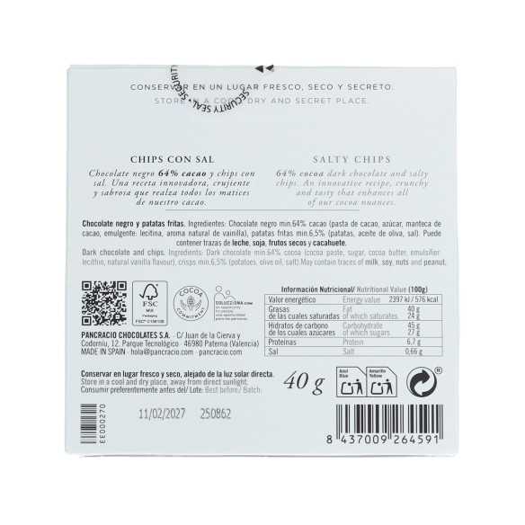 Pancracio | Cioccolato nero con fiches e sale (40 g)