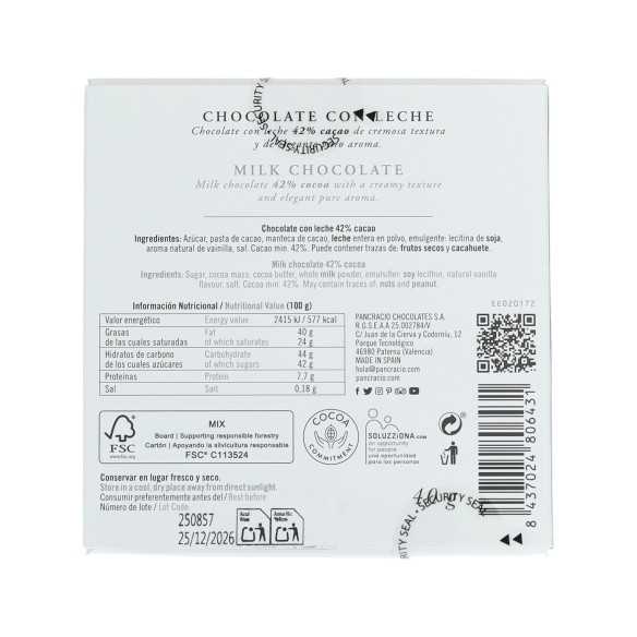 Compressa al cioccolato con latte 42% premium (40 g) | Pancracio